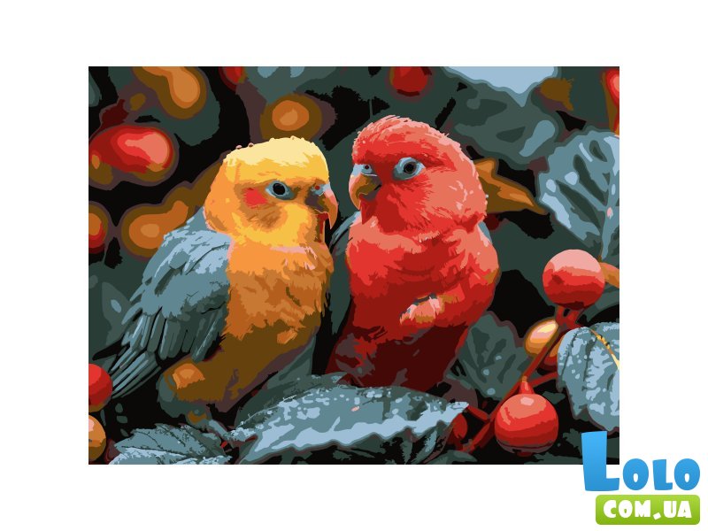 Картина по номерам Попугай красно-желтый, Strateg (30х40 см)