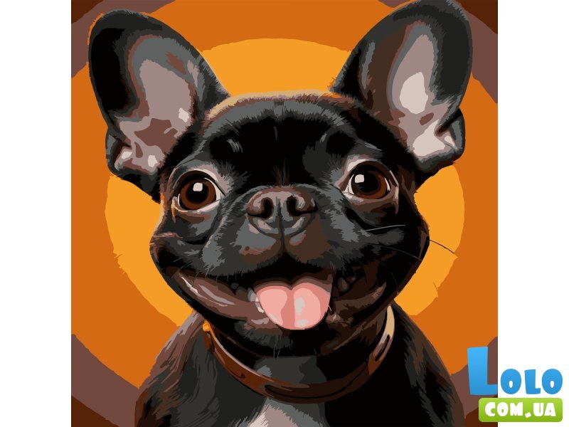 Картина по номерам Улыбающийся бульдог, Strateg (30х30 см)