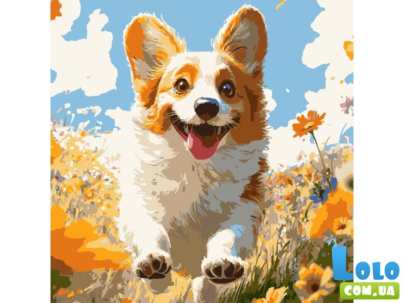 Картина по номерам Корги в осени, Strateg (30х30 см)