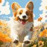 Картина по номерам Корги в осени, Strateg (30х30 см)