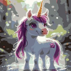 Картина по номерам Единорог в лесу, Strateg (30х30 см)