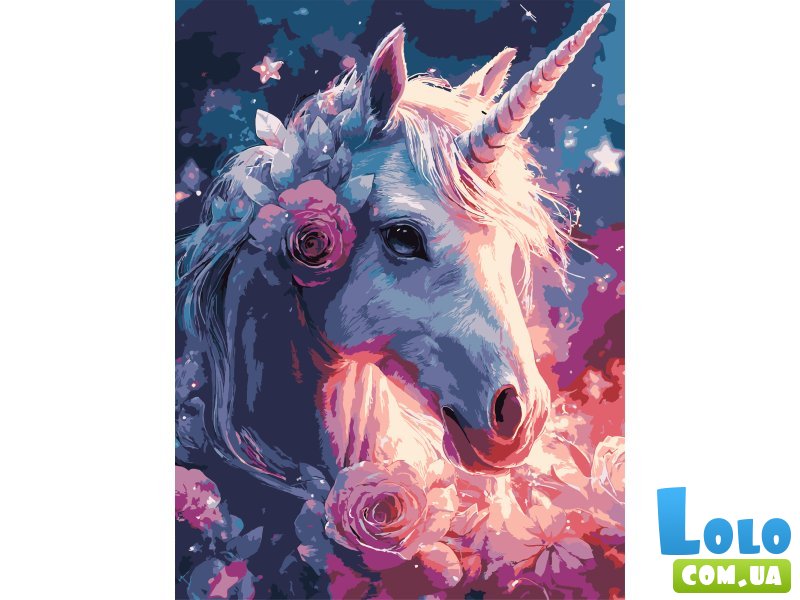 Картина по номерам Сказочный единорог, Strateg (30х40 см)