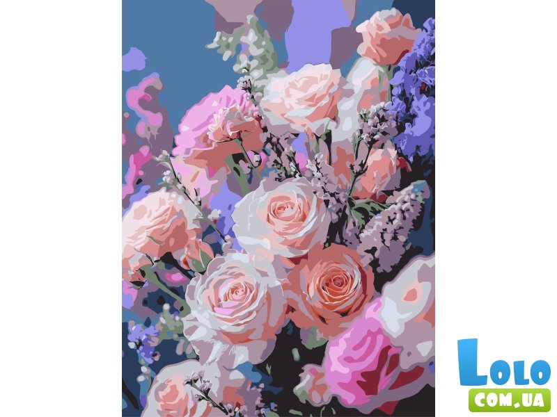 Картина по номерам Розовые цветы, Strateg (30х40 см)