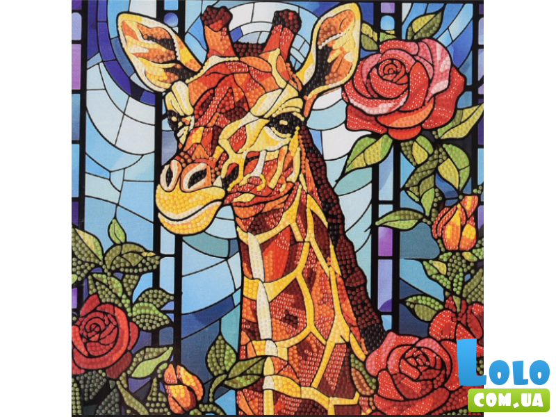 Алмазная мозаика Жирафовая сказка, Strateg (30х30 см)