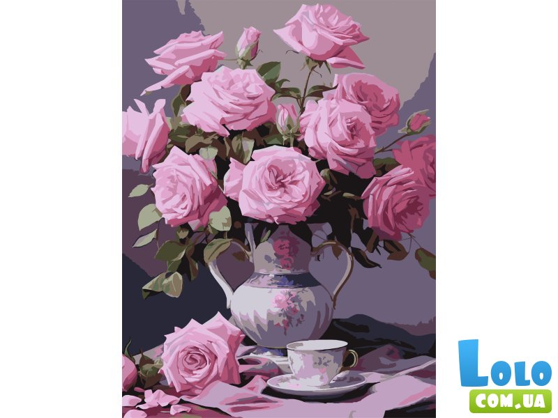 Картина по номерам Розовые розы, Strateg (30х40 см)