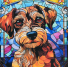 Алмазная мозаика Витражный пес, Strateg (30х30 см)