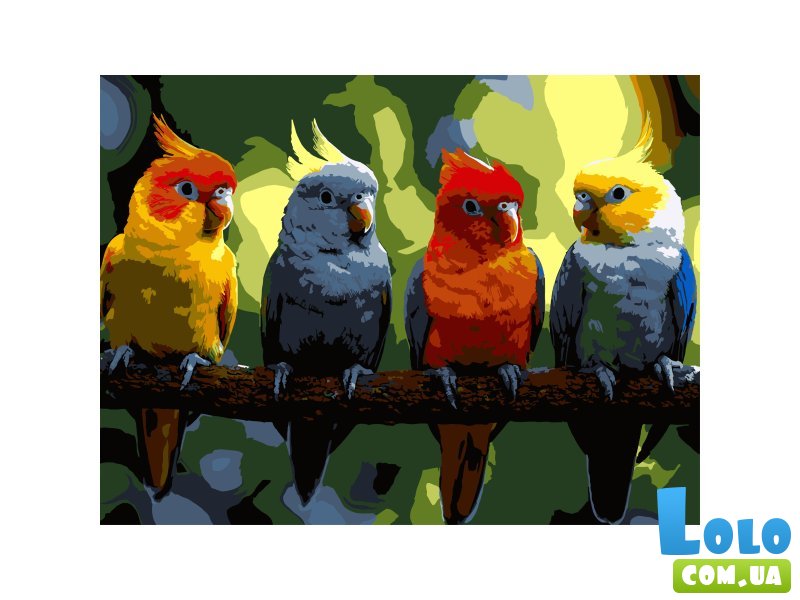 Картина по номерам Яркие попугаи, Strateg (30х40 см)