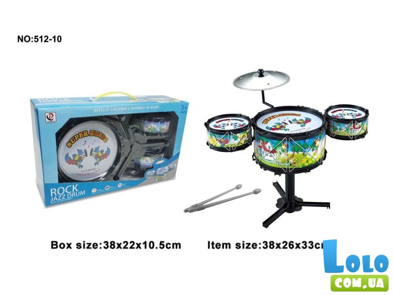 Детская игрушечная барабанная установка