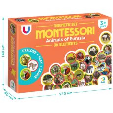 Набор магнитов Монтессори Животные на континентах Евразия, DoDo