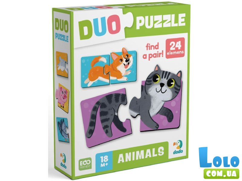 Пазлы Duo Животные-половинки, Dodo, 24 эл.