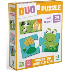 Пазлы Duo Зверята и их жилье, Dodo, 24 эл.