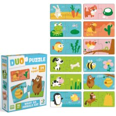 Пазлы Duo Животные Кто Что Ест, DoDo, 24 эл.