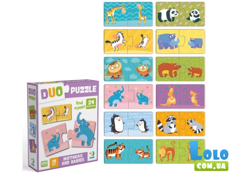 Пазлы Duo Мама и малыш, Dodo, 24 эл.