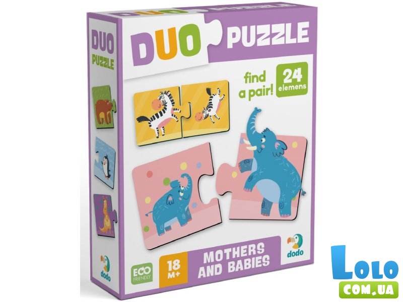 Пазлы Duo Мама и малыш, Dodo, 24 эл.