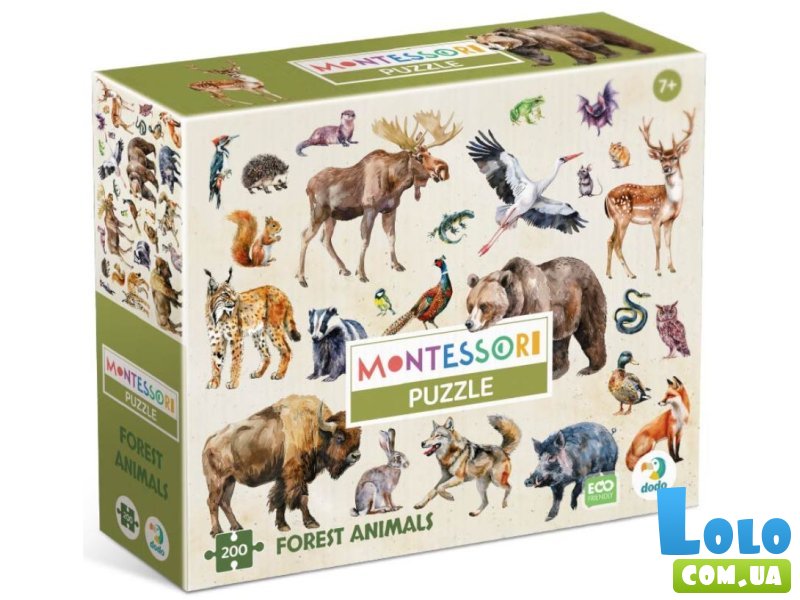Пазл Лесные животные Монтессори, DoDo, 200 эл.