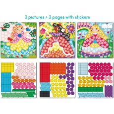 Мозаика с наклейками Принцессы, DoDo, 3 картинки