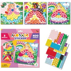 Мозаика с наклейками Принцессы, DoDo, 3 картинки