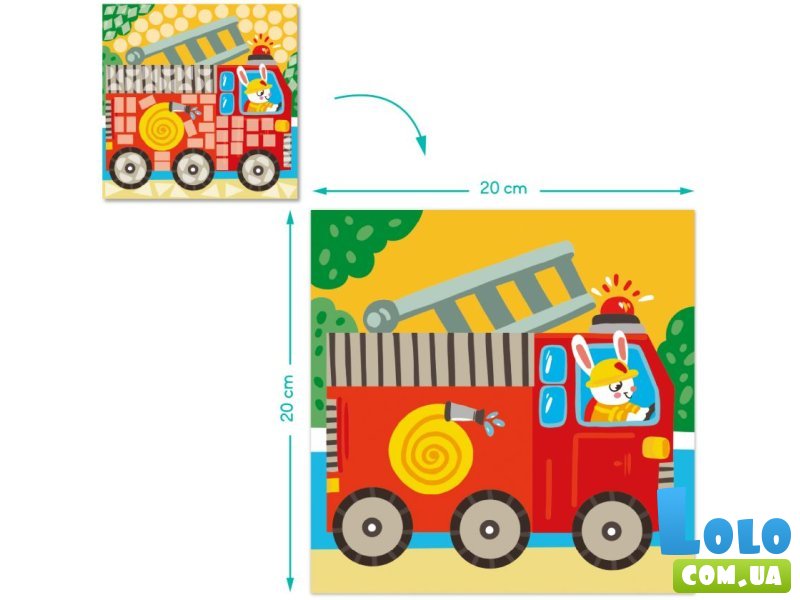 Мозаика с наклейками Транспорт, DoDo, 3 картинки