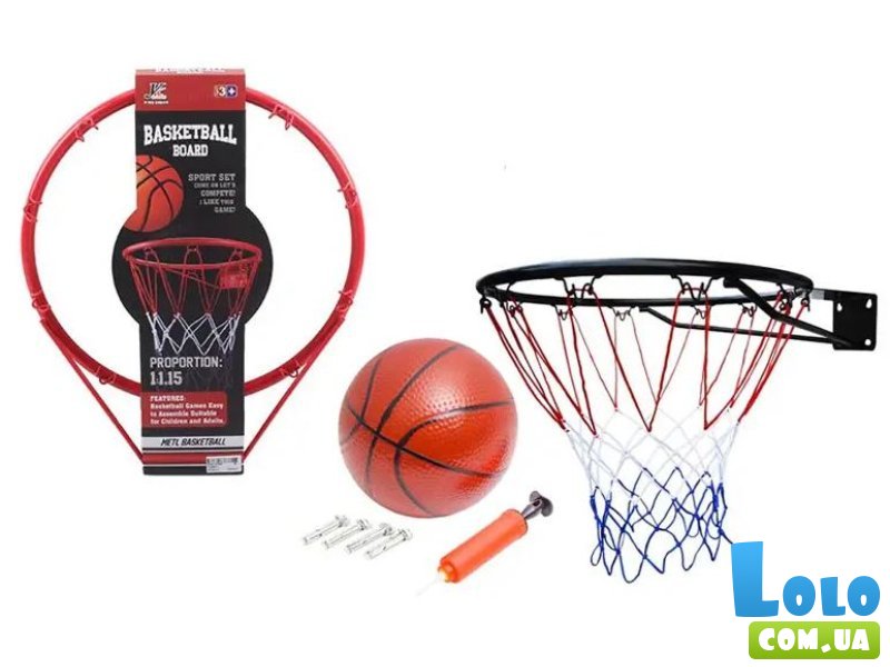Баскетбольное кольцо с мячом и насосом