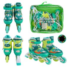 Детские ролики Extreme motion, M (34-37), бирюзовые