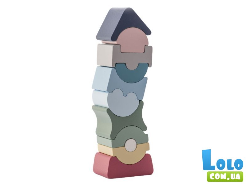 Пирамидка деревянная LD-24, Cubika (11 дет.)