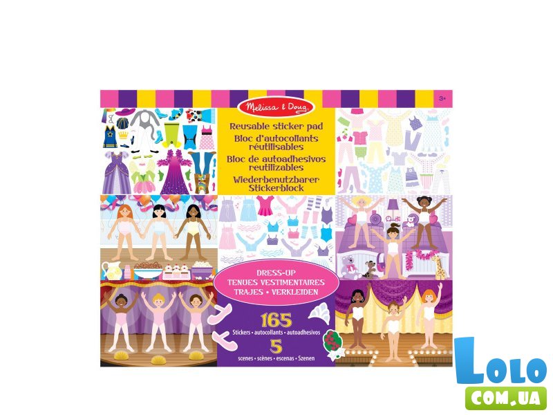 Набор многоразовых наклейок Одень куклу, Melissa & Doug