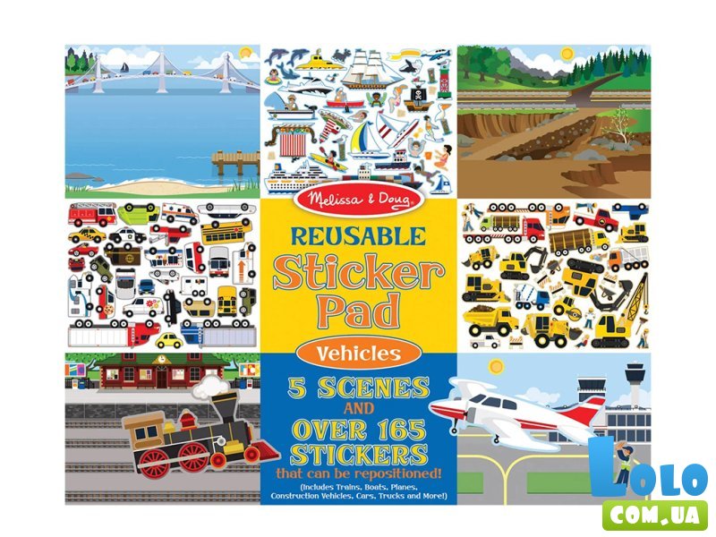 Набор многоразовых наклеек Транспорт, Melissa & Doug