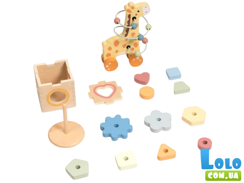 Деревянный подарочный бокс 3в1 Жираф, Tooky Toy