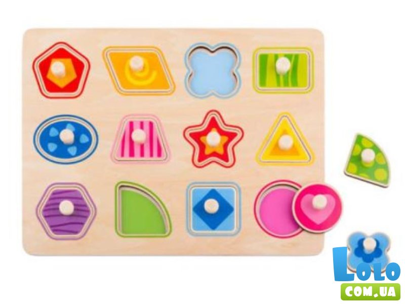 Деревянная рамка-вкладыш Геометрика, Tooky Toy