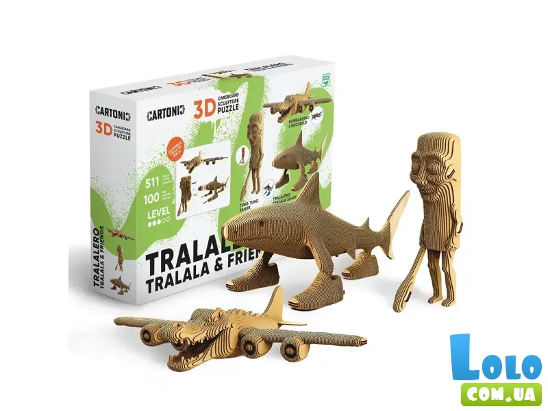 Картонный пазл 3D Tralalero Tralala & Friends, Cartonic, 511 эл.