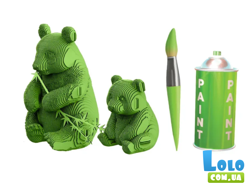 Картонный 3D пазл Panda family, Cartonic, 164 эл.