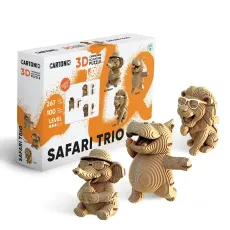 Картонный 3D пазл Сафари-трио, Cartonic, 267 эл.