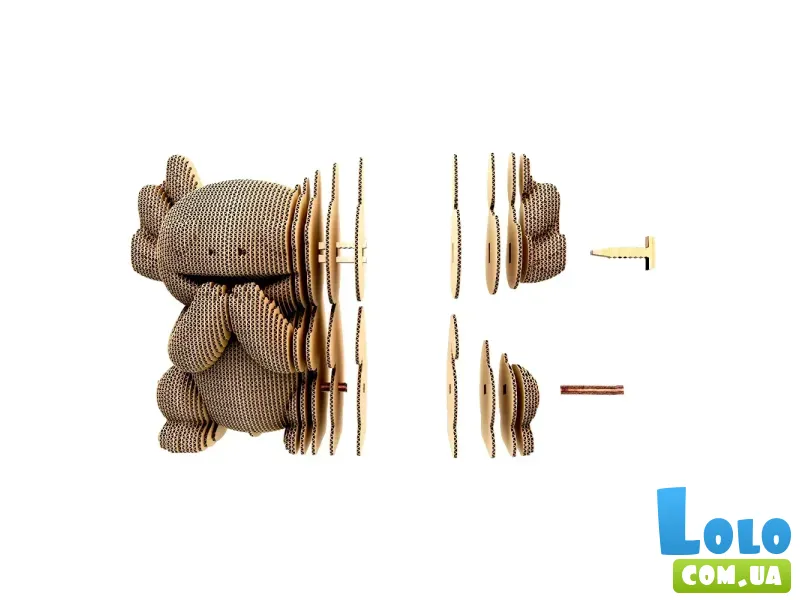 Картонный 3D пазл Трио Аксолотлов, Cartonic, 262 эл.