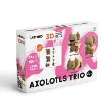 Картонный 3D пазл Трио Аксолотлов, Cartonic, 262 эл.