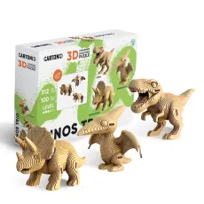 Картонный 3D пазл Трио Динозавров, Cartonic, 312 эл.