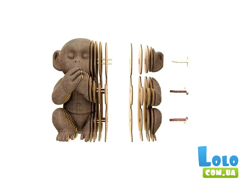Картонный 3D пазл Трио Мавпенят, Cartonic, 280 эл.