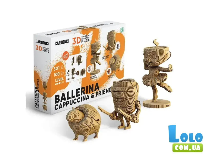 Картонный 3D пазл Ballerina Cappuccina and friends, Cartonic, 301 эл.