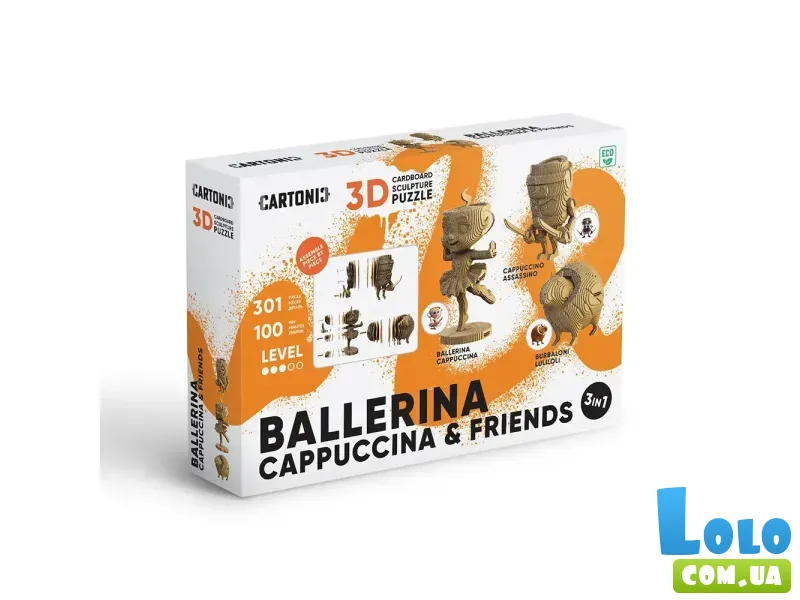Картонный 3D пазл Ballerina Cappuccina and friends, Cartonic, 301 эл.