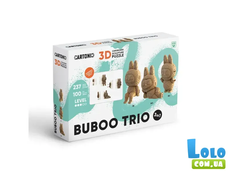 Картонный 3D пазл Трио Бубу, Cartonic, 237 эл.