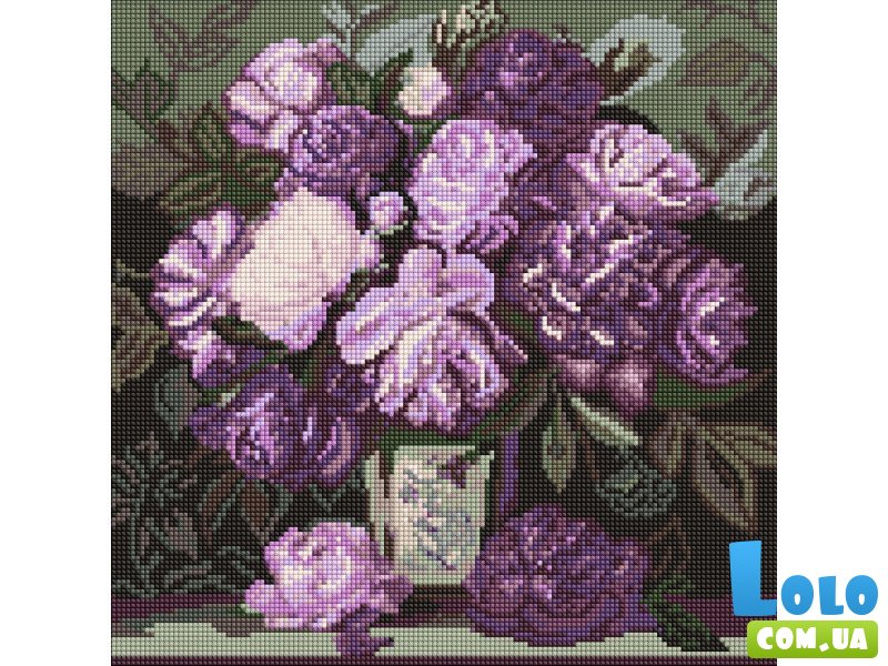 Алмазная мозаика Мелодия лепестковых красок, Идейка (40х40 см)