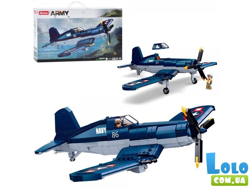 Конструктор Army Военный самолет, Sluban (M38-B1109), 550 дет.