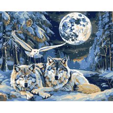 Картина по номерам Хищники и мудрость с красками металлик, Идейка (40х50 см)