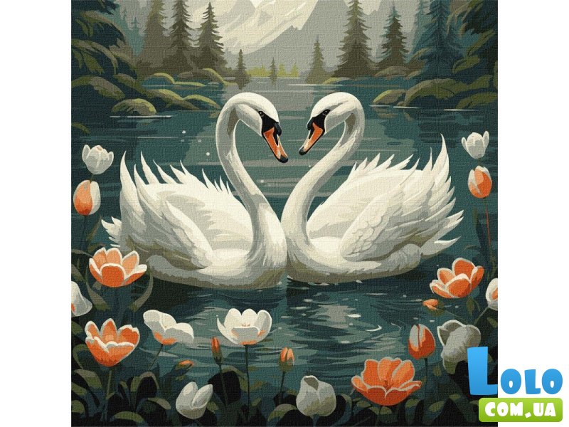 Картина по номерам Лебединая верность, Идейка (40х40 см)