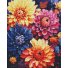 Алмазная мозаика Красочные георгины, Идейка (40х50 см)