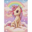Алмазная мозаика с AB стразами Любопытная единорожка, Идейка (30х40 см)