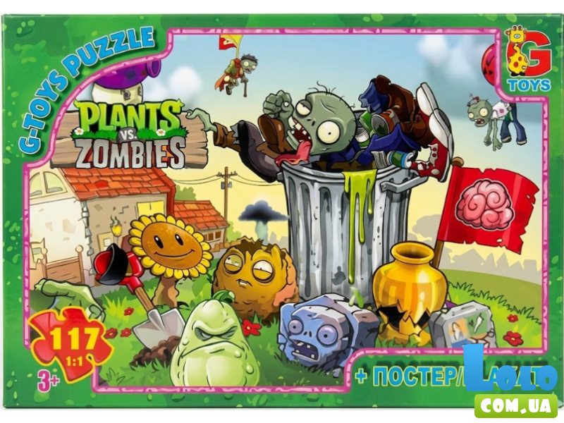 Пазл Растения против Зомби, G-Toys, 117 эл.