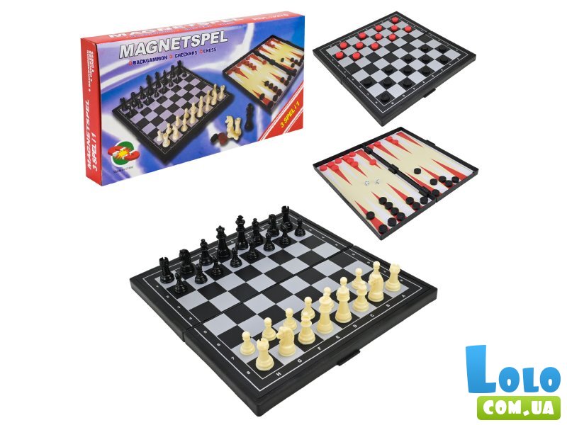 Настольная игра 3 в 1 шахматы, нарды и шашки