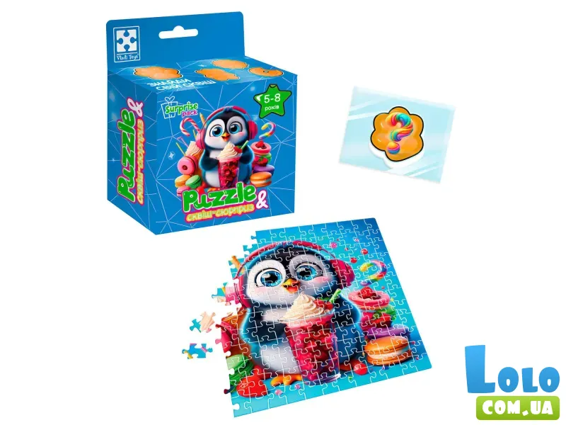 Пазлы с сюрпризом Пингвиненок, Vladi Toys, 180 эл.