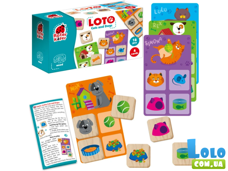 Настольная игра Roter Kafer Лото Кошки и собаки, Vladi Toys