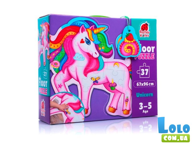 Пазл Очаровательный единорог, Vladi Toys, 37 эл.